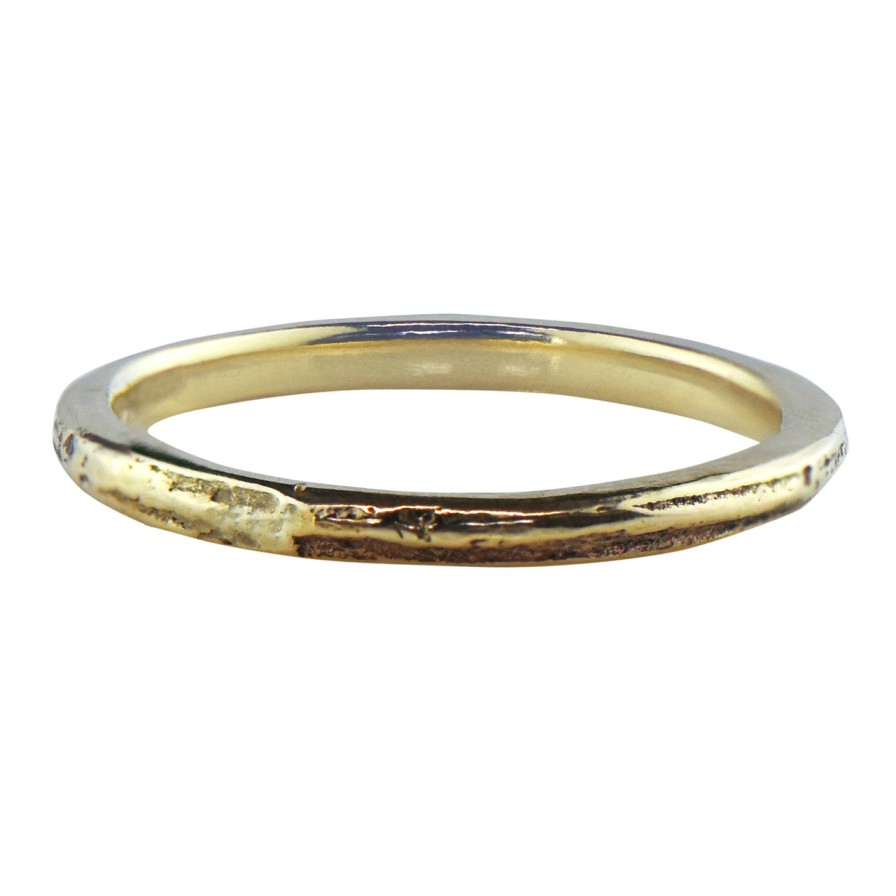 Rings Tomfoolery London | Skinny Oak Ring In 14Ct Yellow Gold