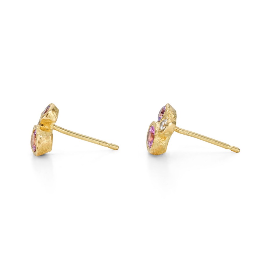 Earrings Tomfoolery London | Thrift Pink Cluster Studs