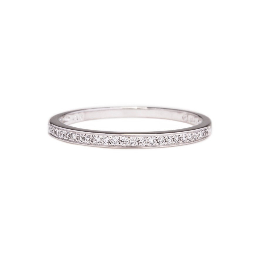 Rings Tomfoolery London | Micropave White Diamond Half Eternity Ring