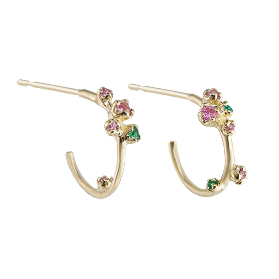 Earrings Tomfoolery London | 14Ct Yellow Gold Orbit Hoop Earrings