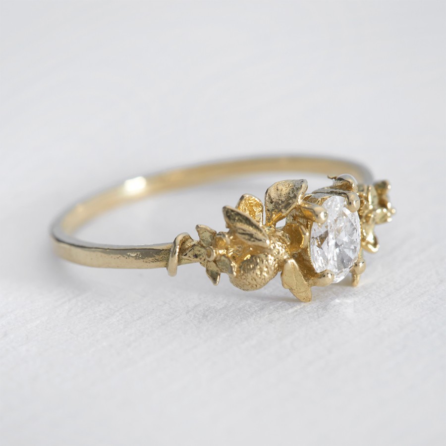 Rings Tomfoolery London | Beekeeper Ring With 0.25Ct Oval Diamond