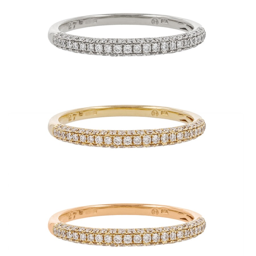 Rings Tomfoolery London | Micropave Diamond Half Eternity Ring