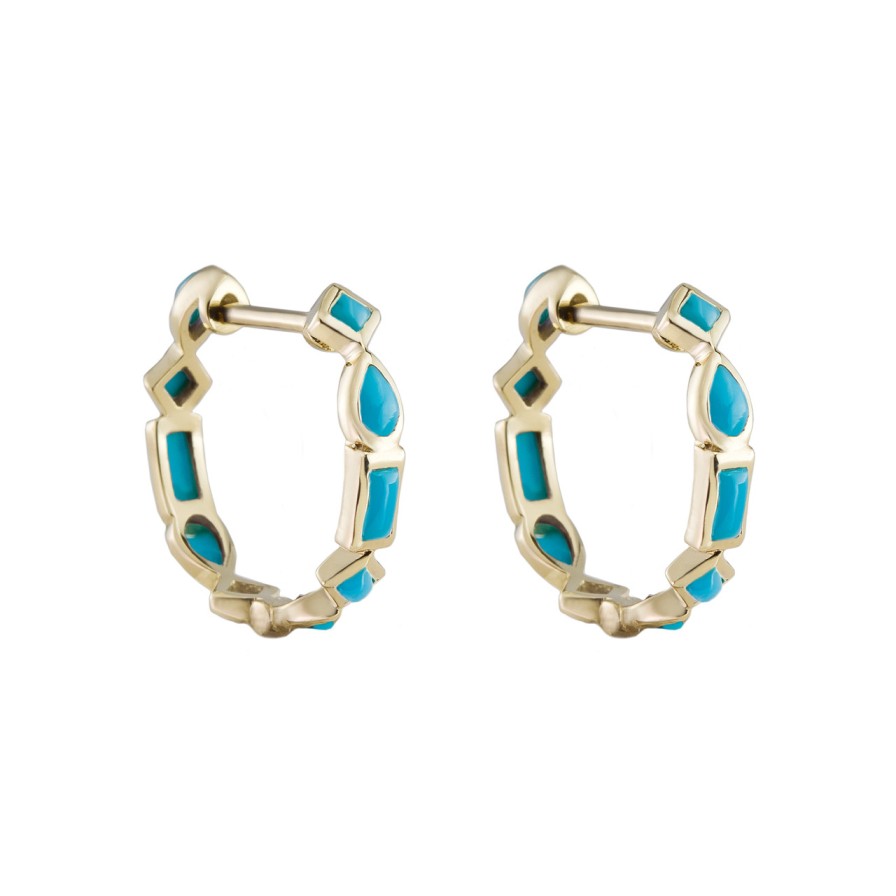 Earrings Tomfoolery London | Small Mixed Cut Hoops