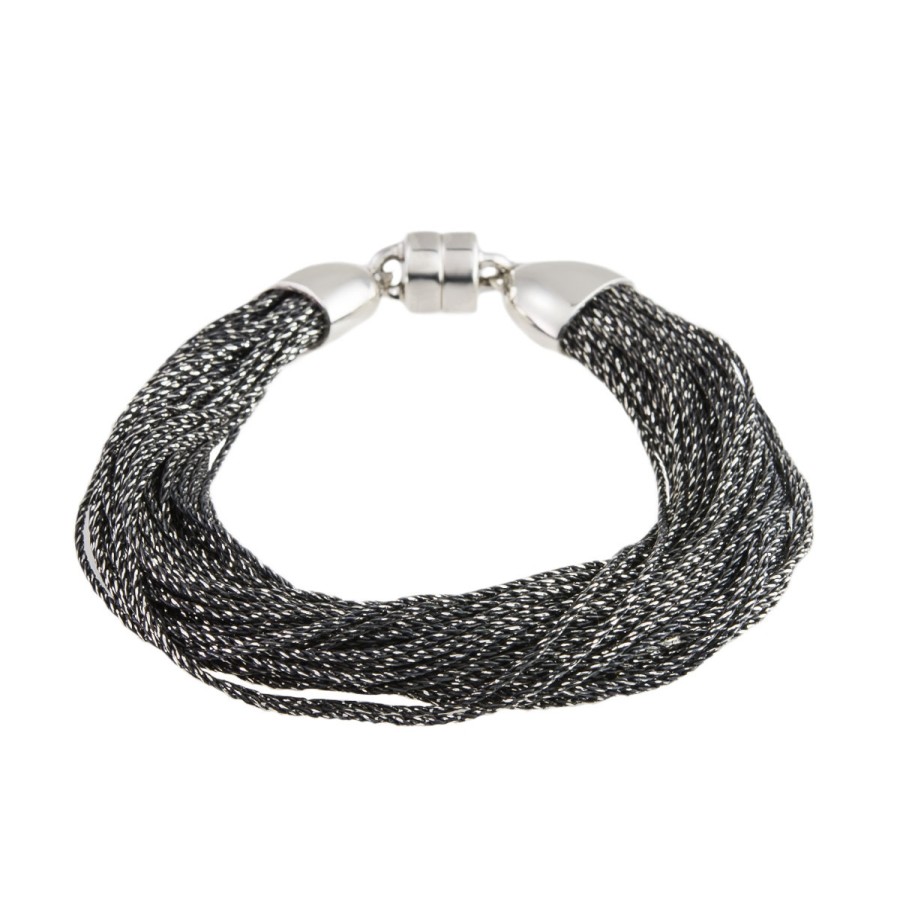 Bracelets Tomfoolery London | Rhodium Plated Silver Chunky Bracelet