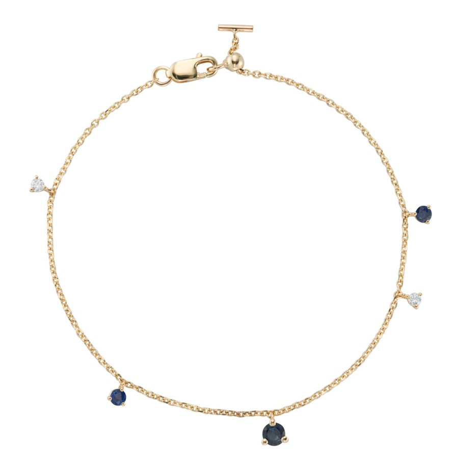 Bracelets Tomfoolery London | Scatter Blue Sapphire Bracelet