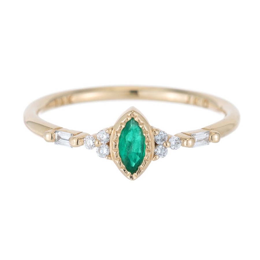 Rings Tomfoolery London | Emerald Marquise Poeme Ring