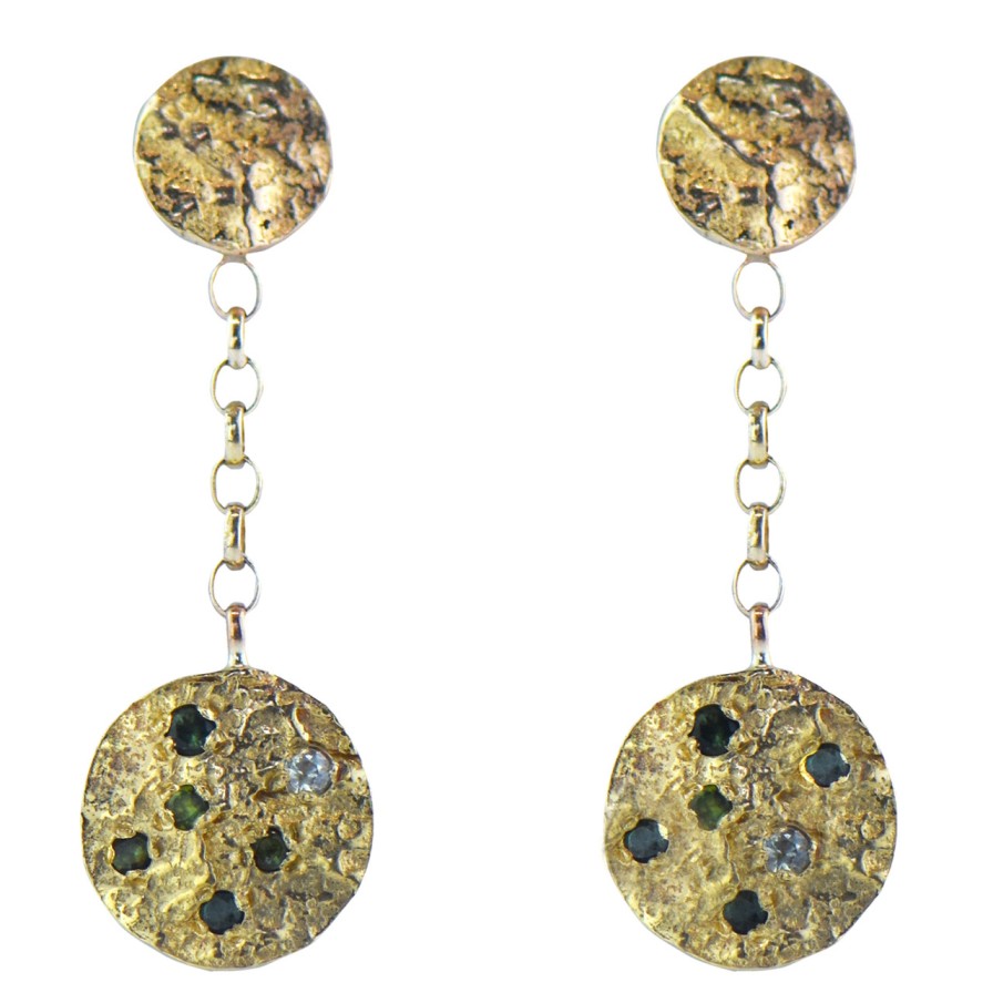 Earrings Tomfoolery London | Double Drop London Plane Chain Earrings