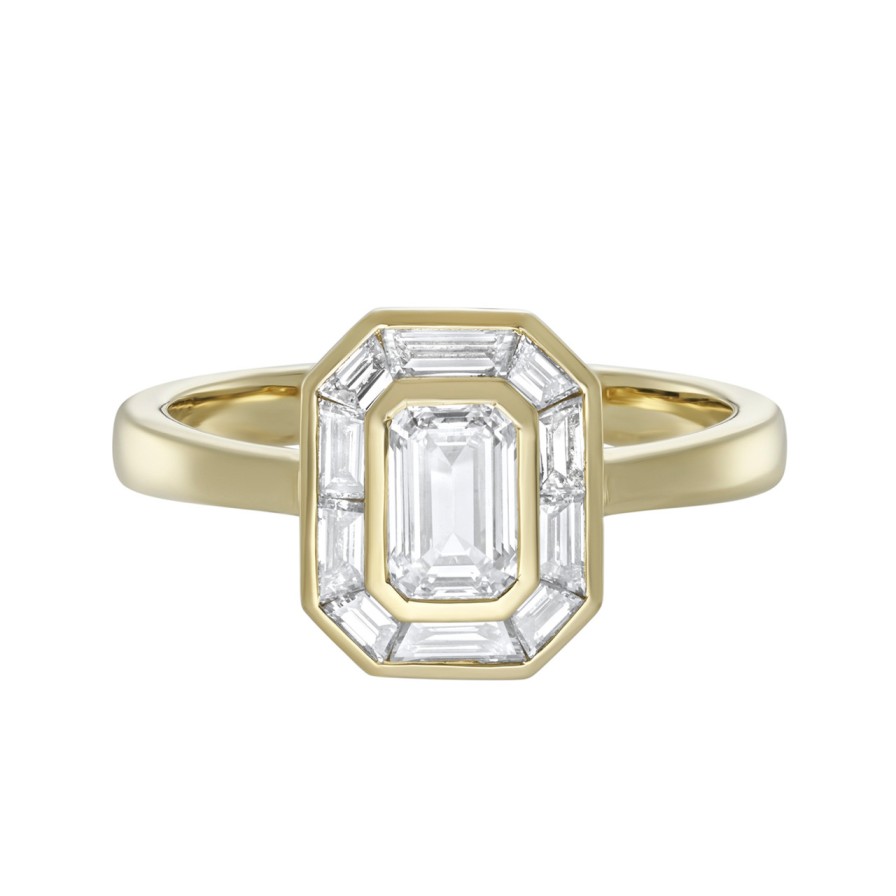 Rings Tomfoolery London | Lab Emerald Cut Diamond Channel Set Ring