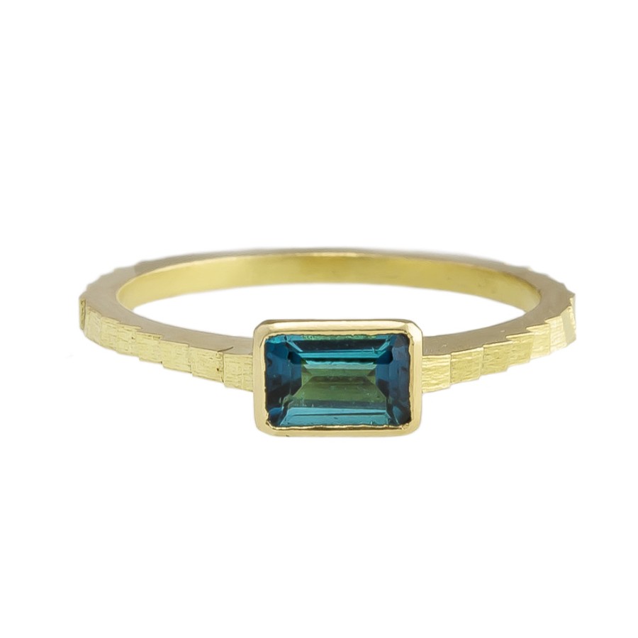 Rings Tomfoolery London | 18Ct Yellow Gold And Tourmaline Square Ring