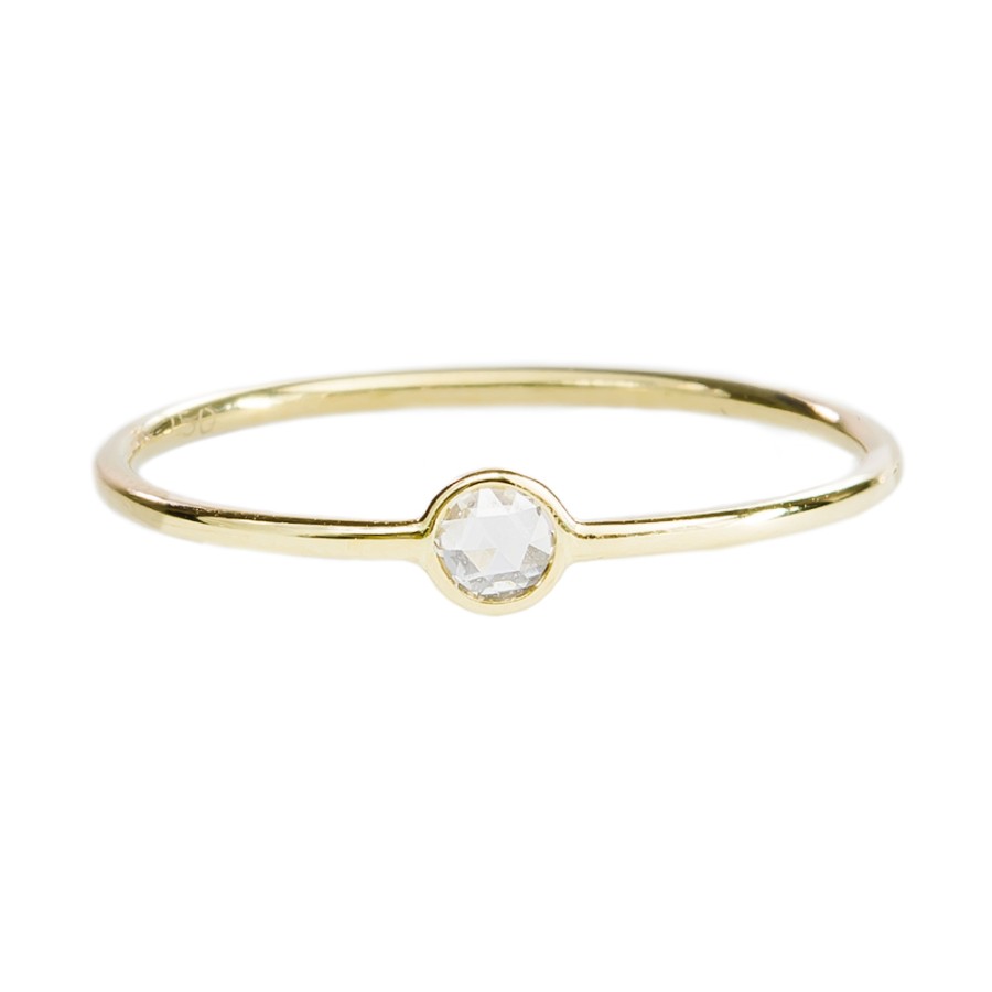 Rings Tomfoolery London | 18Ct Gold Single Round Rose Cut Diamond Ring