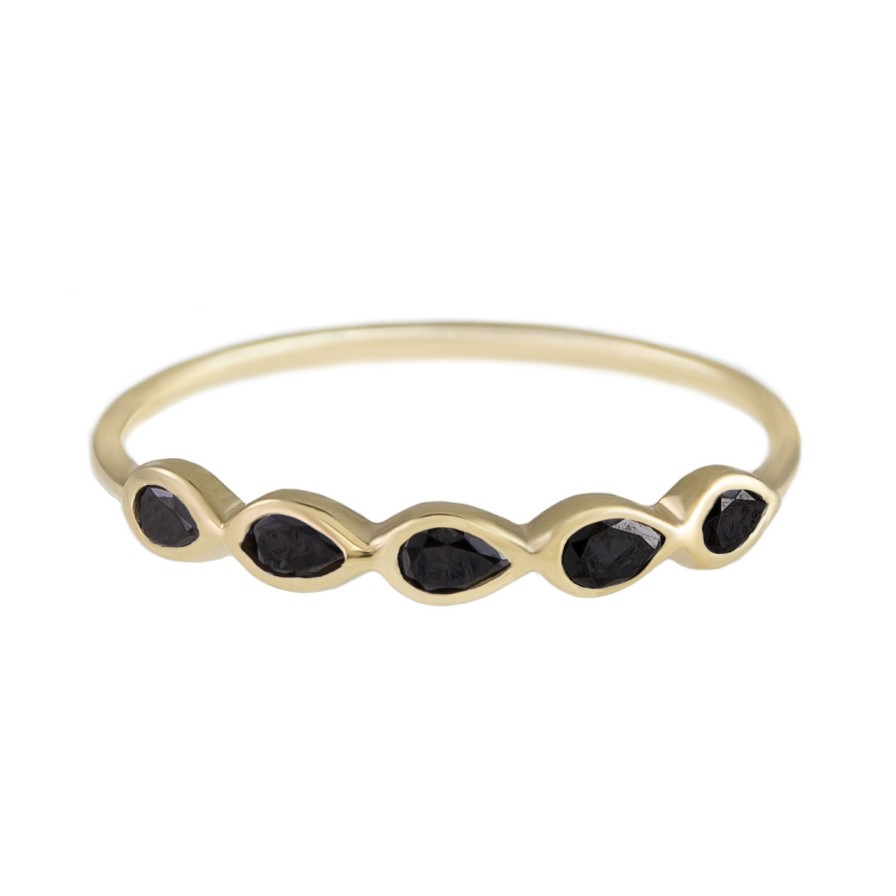 Rings Tomfoolery London | 5 Stone Black Diamond Ring