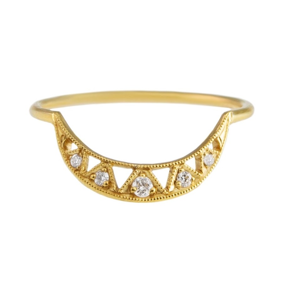 Rings Tomfoolery London | 14Ct Yellow Gold Diamond V Da Ring