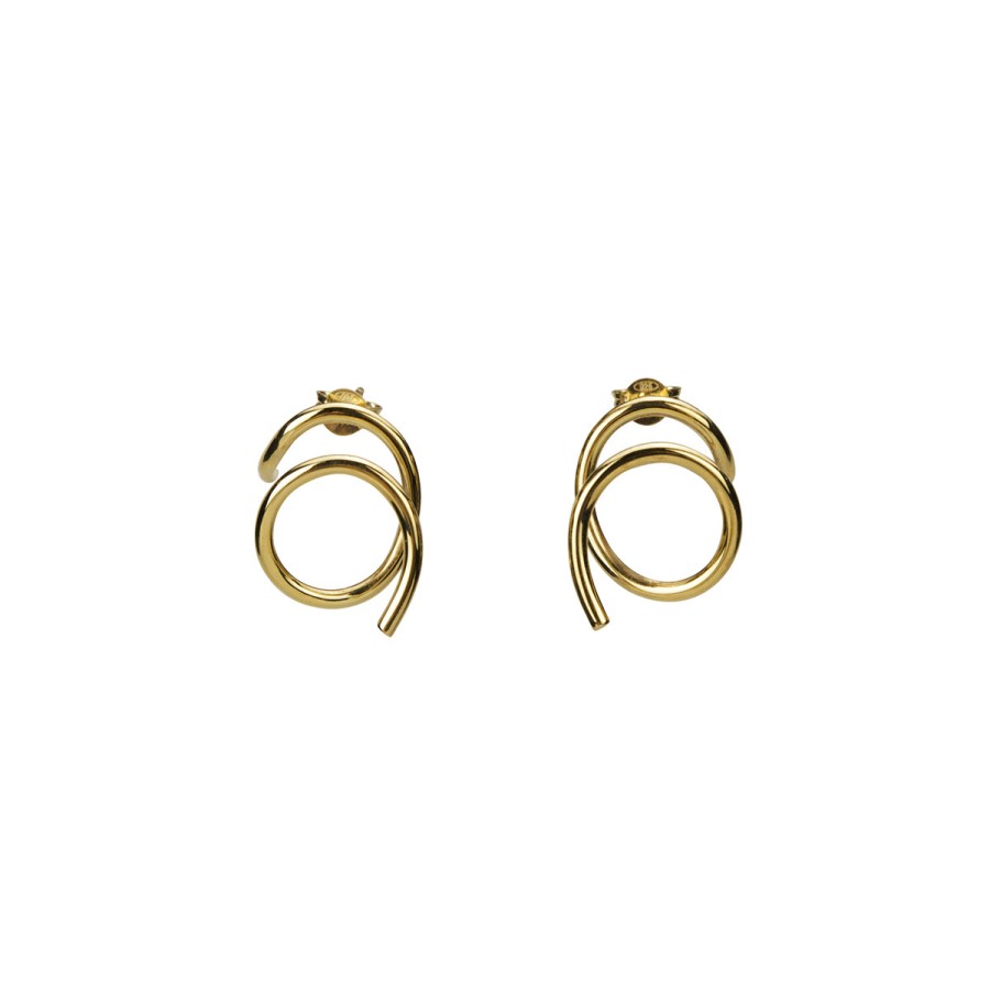 Earrings Tomfoolery London | Ciclo Studs Gold Plated