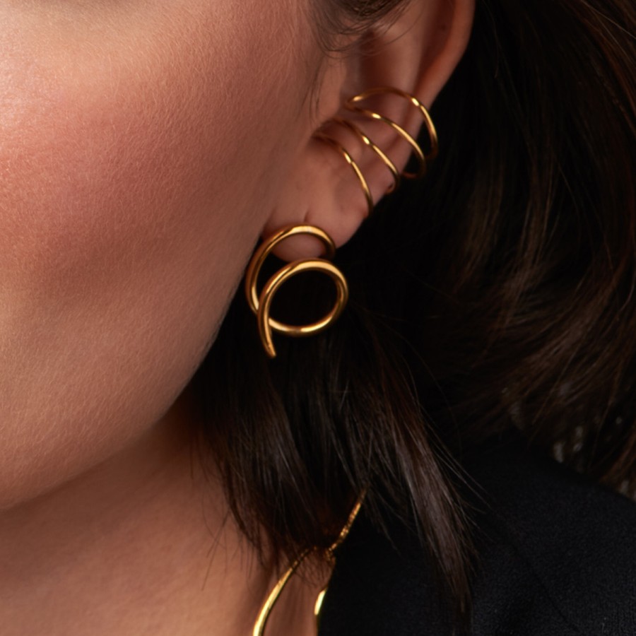 Earrings Tomfoolery London | Ciclo Studs Gold Plated