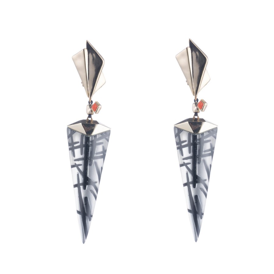 Earrings Tomfoolery London | Dangling Futurist Clip Earring