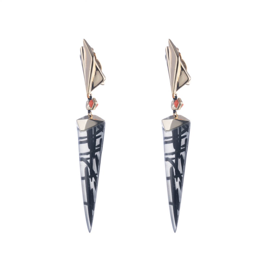 Earrings Tomfoolery London | Dangling Futurist Clip Earring