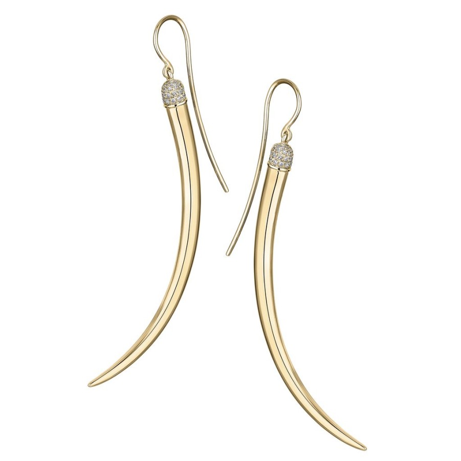 Earrings Tomfoolery London | Diamond Long Tusk Earrings