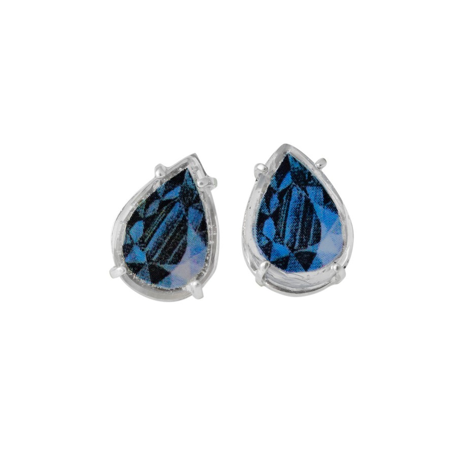 Earrings Tomfoolery London | Dalia Gemstone Studs Sapphire