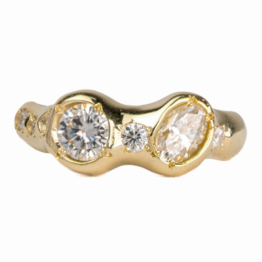 Rings Tomfoolery London | Tf Exclusive Yellow Gold & Moissanite Sparkle Band