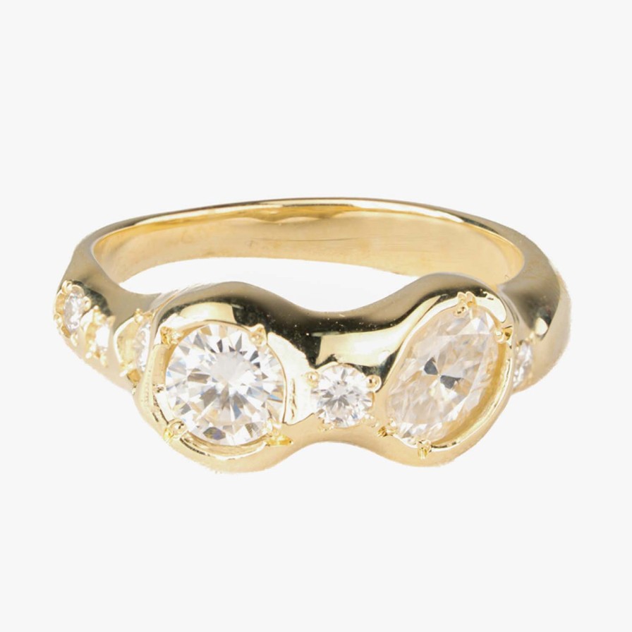 Rings Tomfoolery London | Tf Exclusive Yellow Gold & Moissanite Sparkle Band