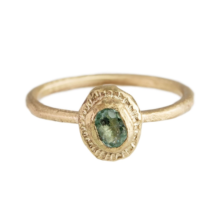 Rings Tomfoolery London | She Sits By The Ocean' 14Ct Yellow Gold And Paraiba Tourmaline Ring