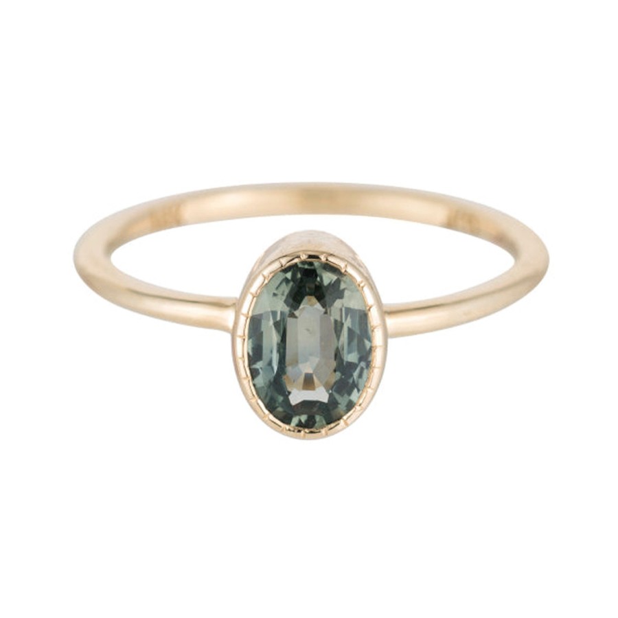 Rings Tomfoolery London | Large Green Sapphire Wisp Ring