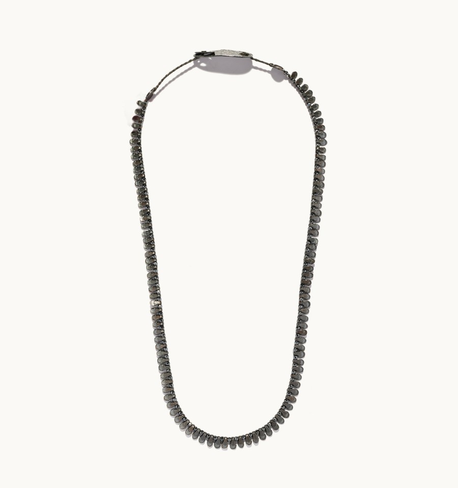 Necklaces Tomfoolery London | Girasole Black Plated Silver Necklace