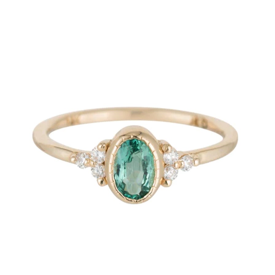 Rings Tomfoolery London | Oval Emerald Cluster Ring