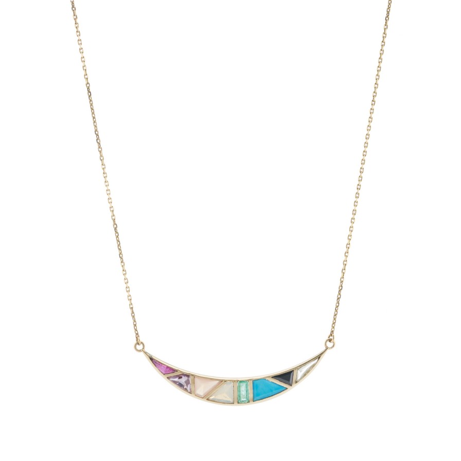 Necklaces Tomfoolery London | Midi Tableau Rainbow Gemstone Pendant