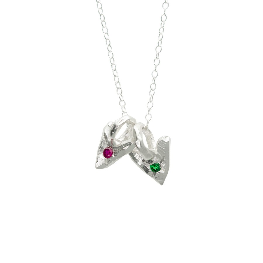 Necklaces Tomfoolery London | Tf Exclusive Twin Hearts Pendant