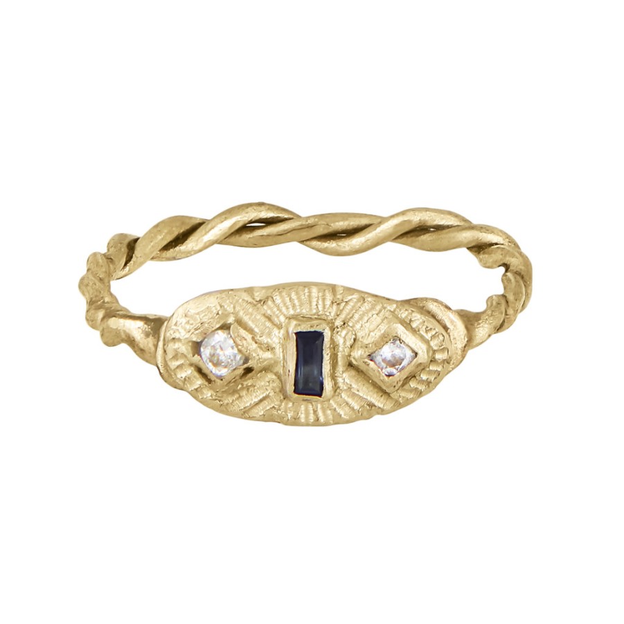 Rings Tomfoolery London | 14Ct Yellow Gold ' Twist Of Fate & Meaning' Ring