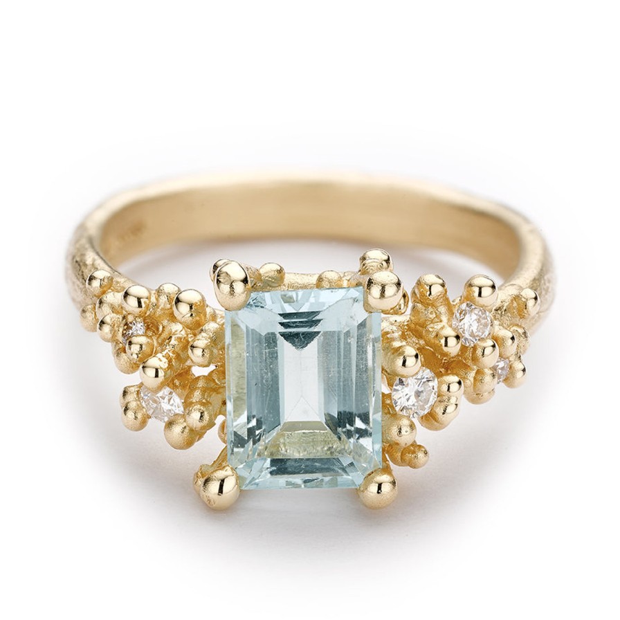 Rings Tomfoolery London | Aquamarine And Diamond Encrusted Ring