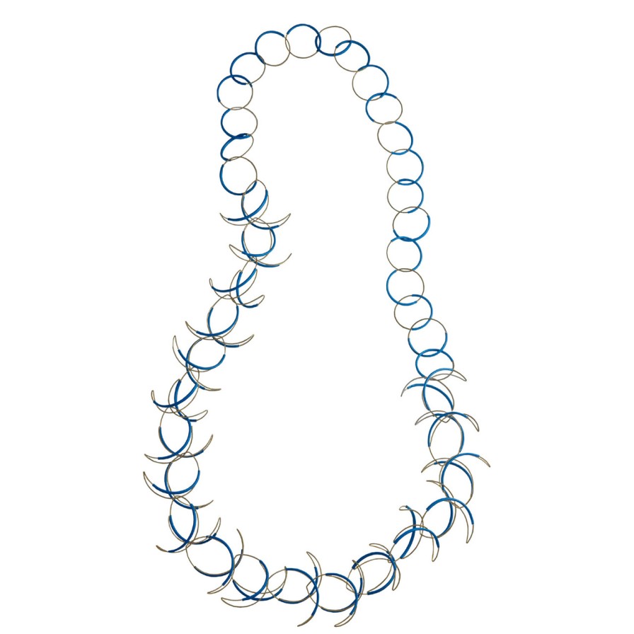 Necklaces Tomfoolery London | Silver & Blue Twist Necklace