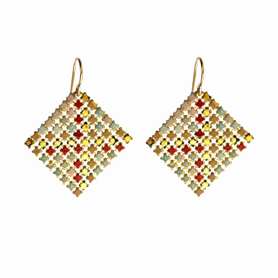 Earrings Tomfoolery London | Crossfade Antique Mesh Drop Earrings