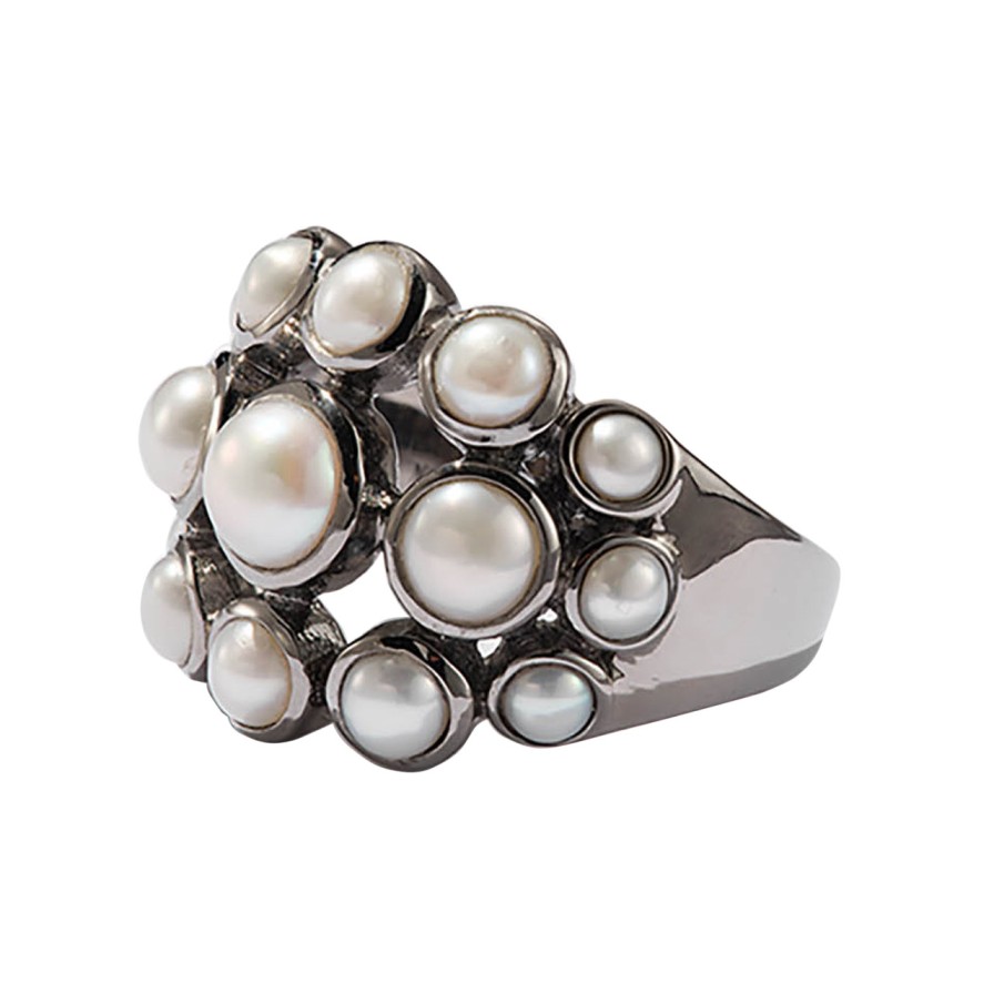 Rings Tomfoolery London | Pearl Cabochon Dot Dome Ring