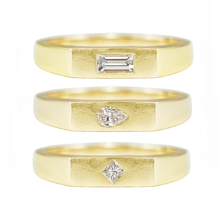 Rings Tomfoolery London | Slim Diamond Signet Ring