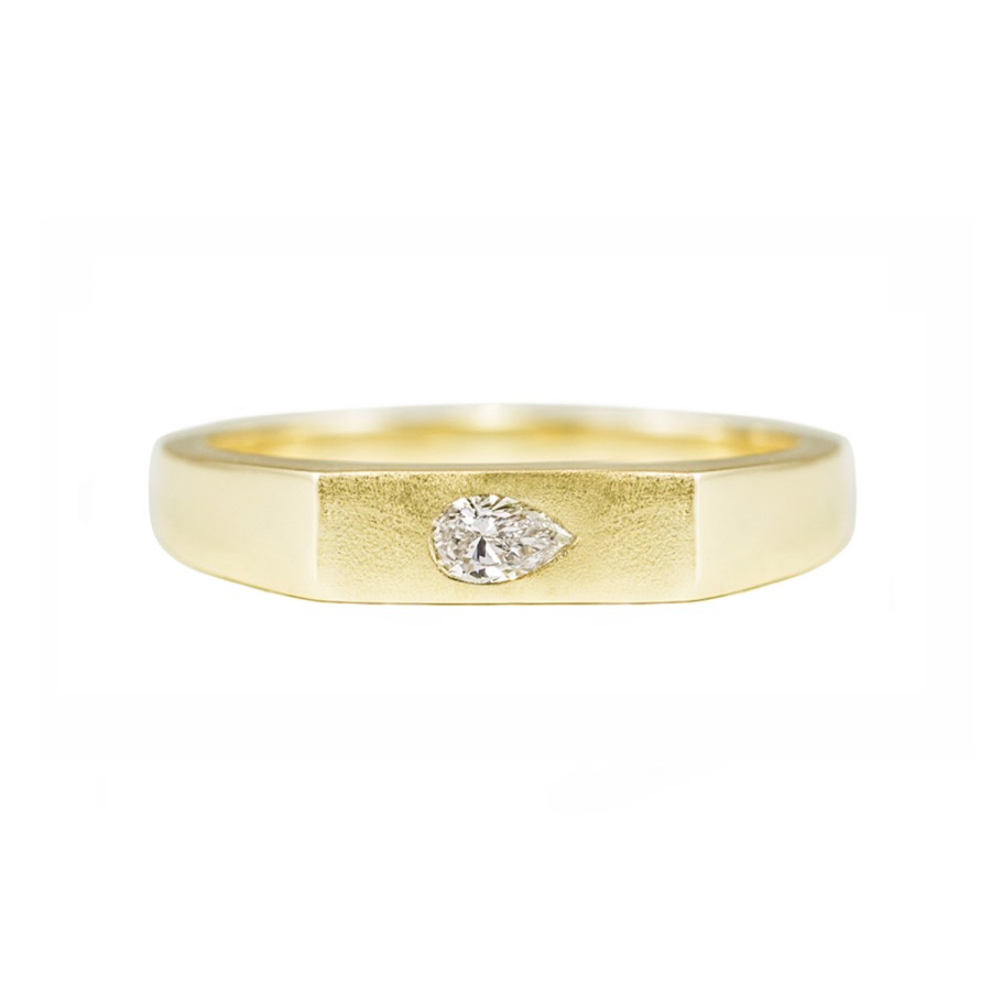 Rings Tomfoolery London | Slim Diamond Signet Ring