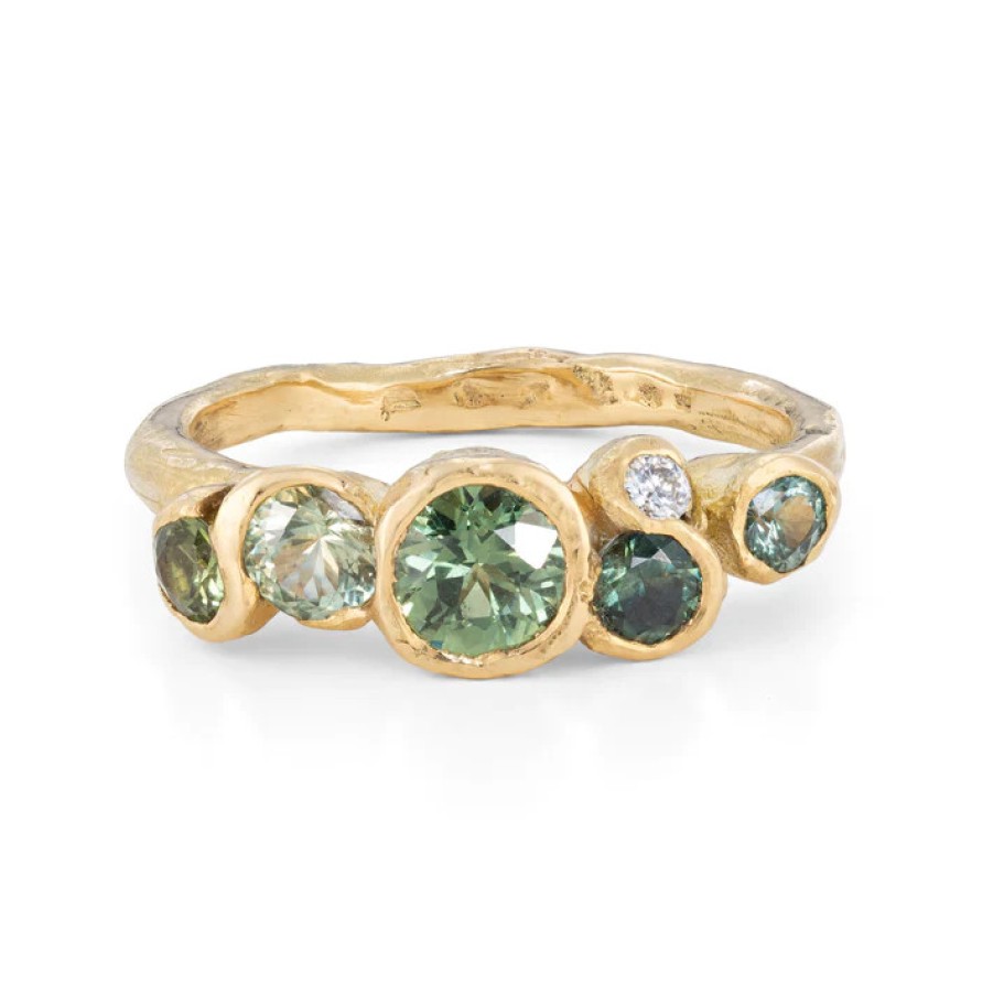 Rings Tomfoolery London | Rock Pool Green Sapphire Irregular Ring