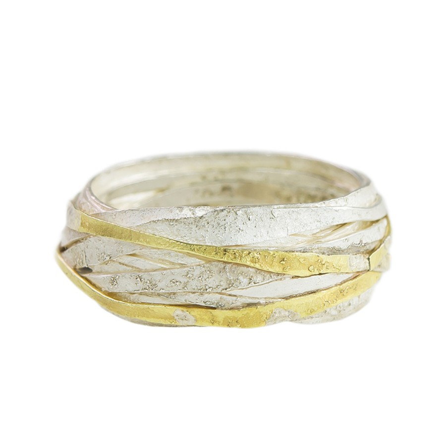 Rings Tomfoolery London | Silver & 18Ct Yellow Gold Wrap Ring