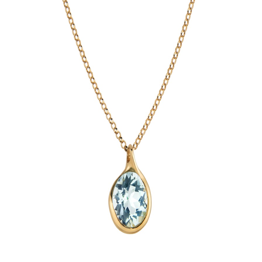 Necklaces Tomfoolery London | Redonda Aquamarine Pendant