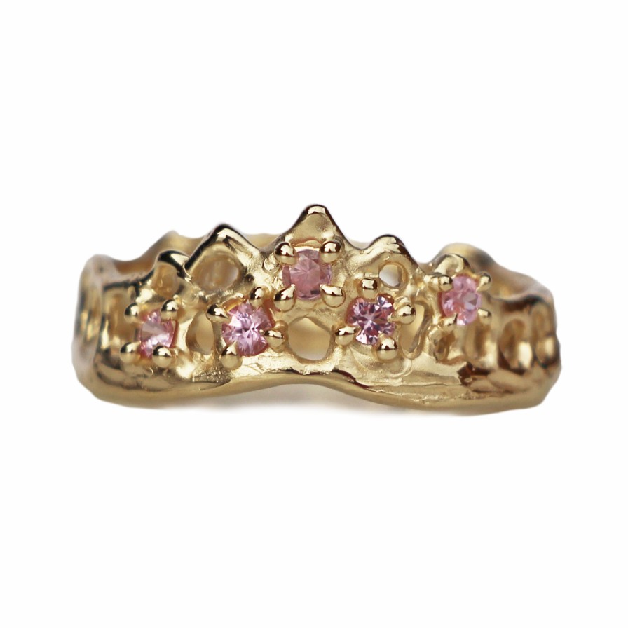 Rings Tomfoolery London | Pink Sapphire Cluster Mermaid Crown Ring