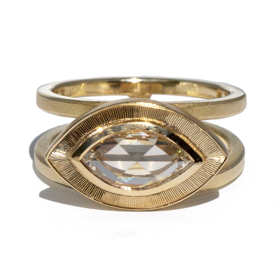 Rings Tomfoolery London | Marquis Diamond Wide Ring