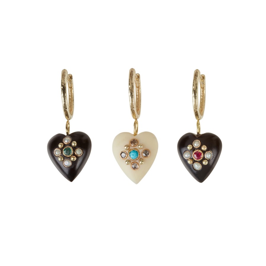 Earrings Tomfoolery London | Single Heart Hoop Earring