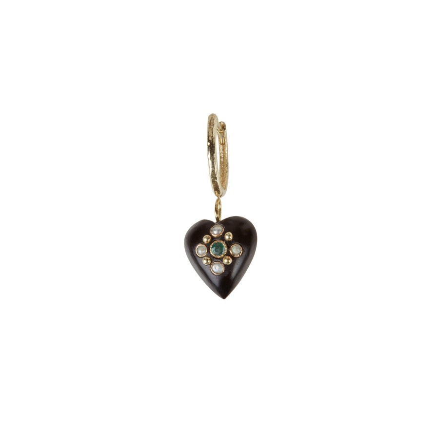 Earrings Tomfoolery London | Single Heart Hoop Earring