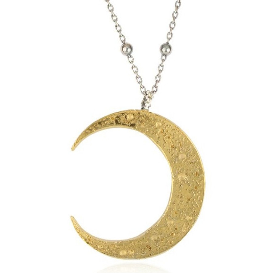 Necklaces Tomfoolery London | Large Crescent Moon Necklace