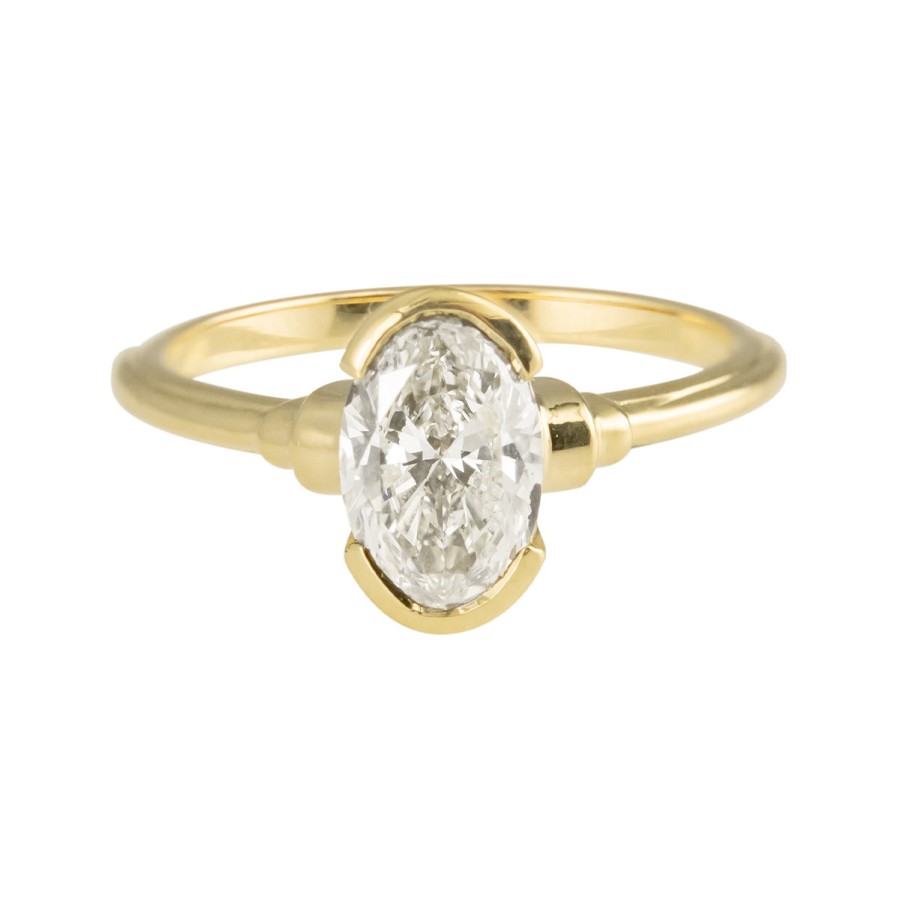 Rings Tomfoolery London | Delano Oval Single Diamond Ring