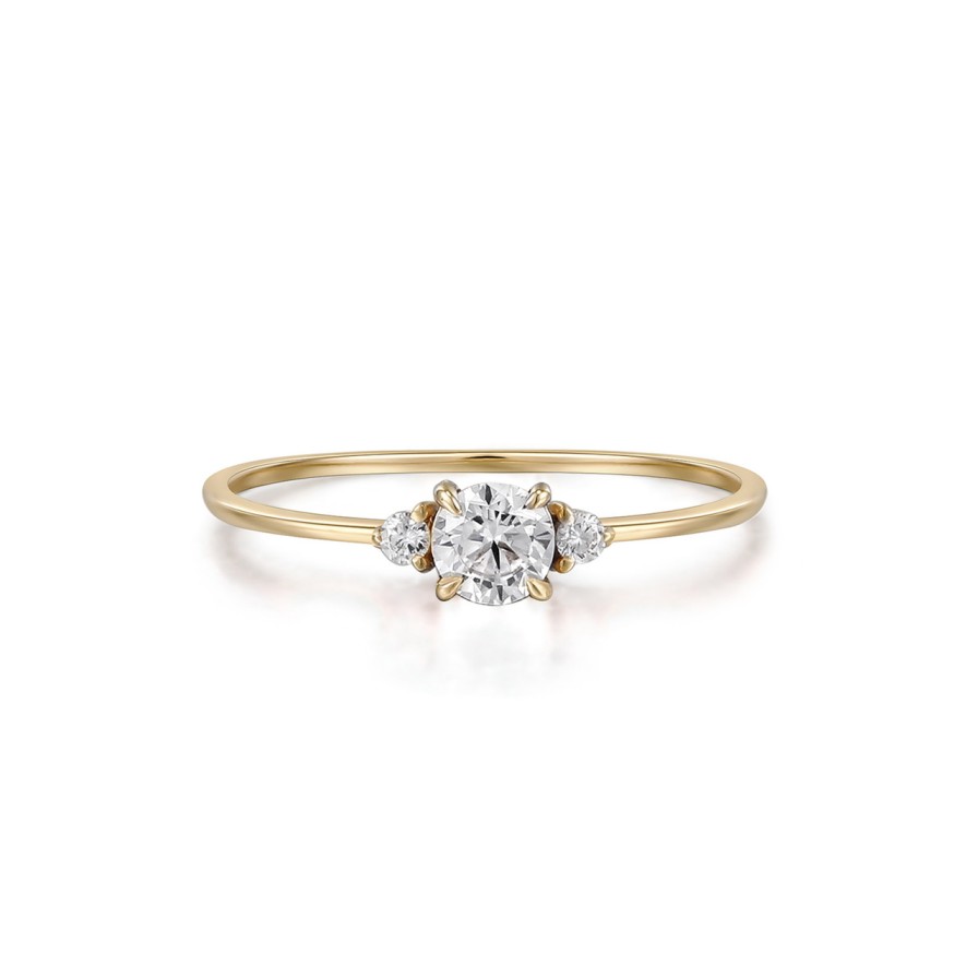 Rings Tomfoolery London | Mini Round Trilogy Diamond Solitaire Ring