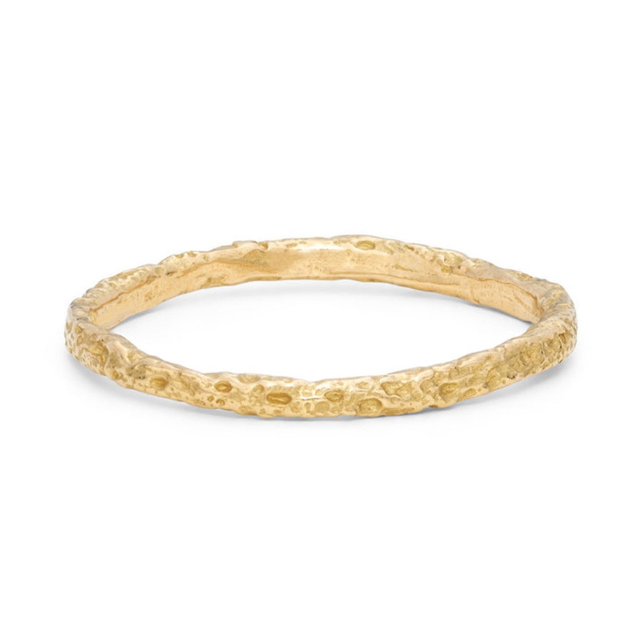 Rings Tomfoolery London | Urchin Skinny Textured 18Ct Yellow Gold Wedding Band