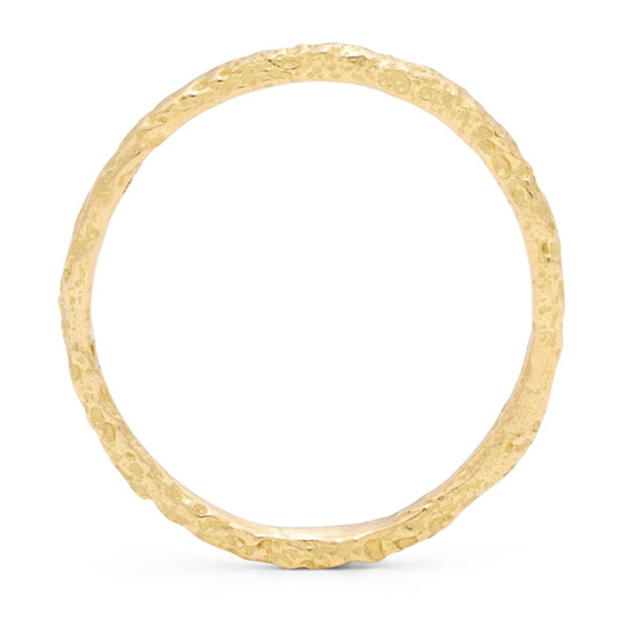 Rings Tomfoolery London | Urchin Skinny Textured 18Ct Yellow Gold Wedding Band