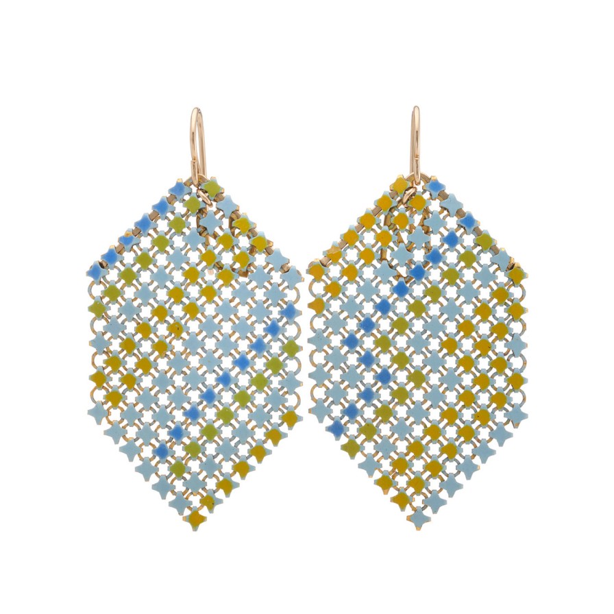 Earrings Tomfoolery London | Fresh Green Mesh Drop Earrings